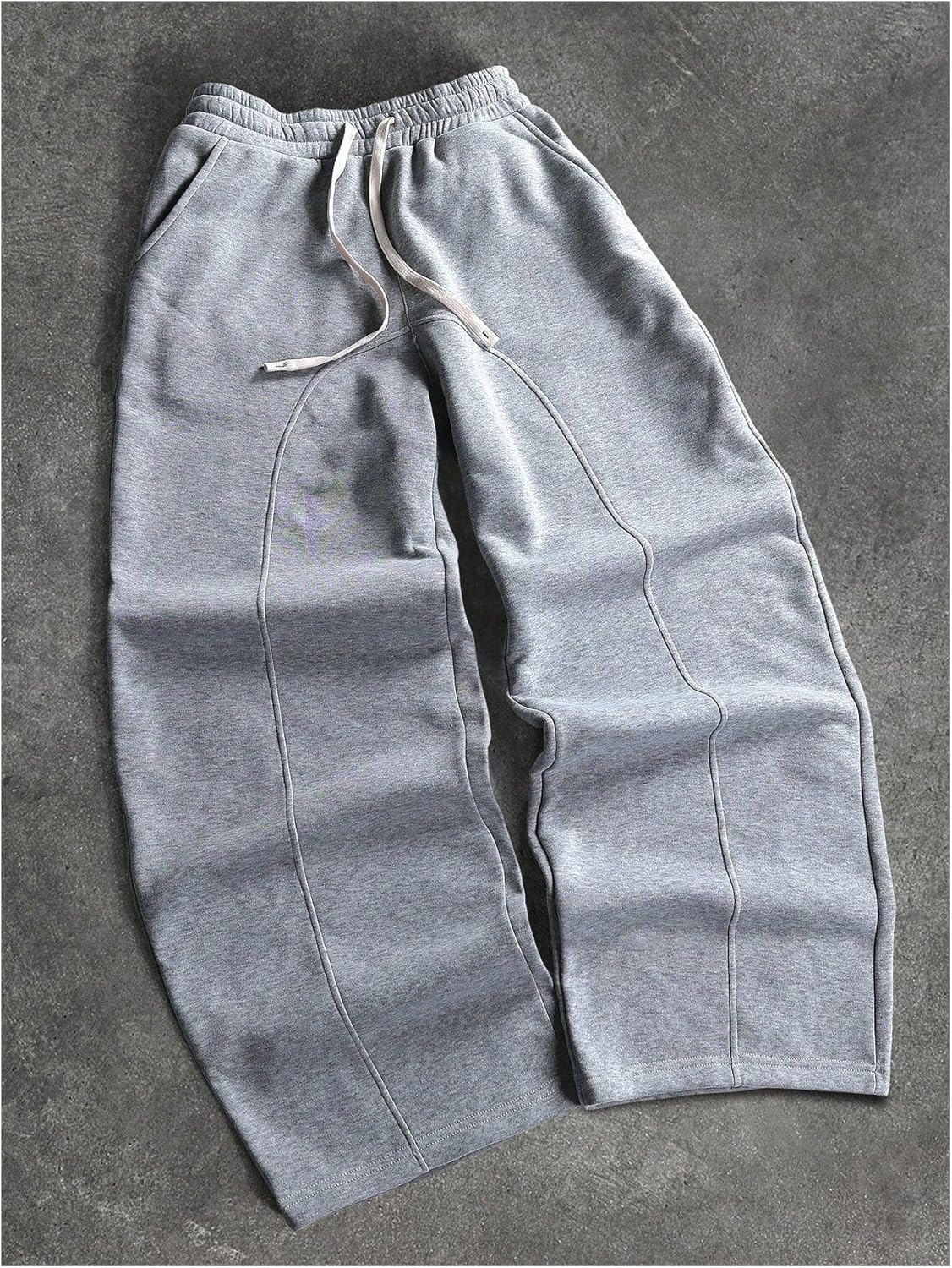 GORGLITTER Men's Baggy Sweatpants Wide Leg Barrel Y2K Loose Fit Elastic Waist Track Pants Joggers with Pockets - Image 5