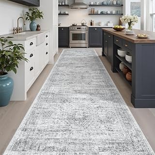 Soalmost Washable Hallway Runner Rug 3x10 Kitchen Entry Rugs Non-Slip, Grey