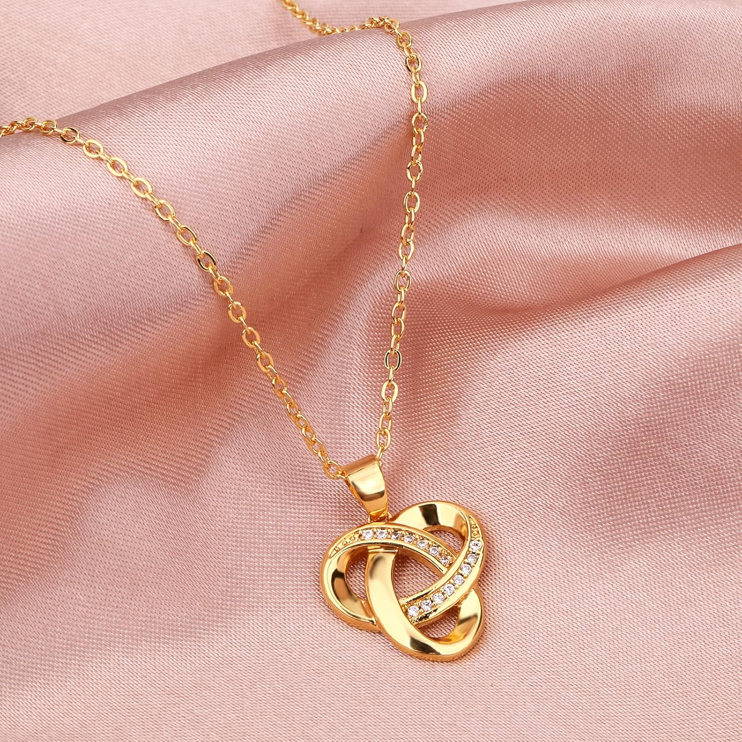 Miniatura 4 de Alsanix Collar de nudo de amor, collar de plata de ley con dije de nudo de amor, collar infinito de nudo de amor para mujer