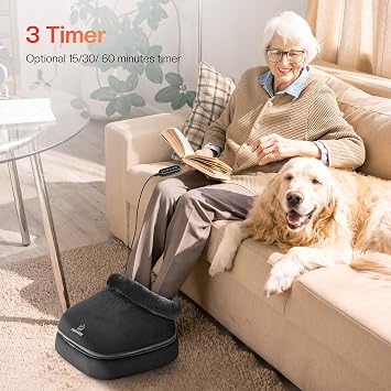 COMFIER Shiatsu Foot Massager with Heat, 2-in-1 Foot & Back Massager, 3 Massage Modes and 3 Intensities, Heated Foot Warmer, Feet Massager Machine for Home Office Use, Gift for Women and Men