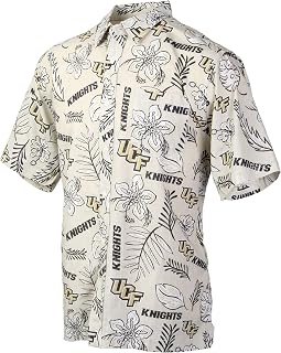 Wes and Willy Mens College Sports Fan Shirt Hawaiian-Vintage Floral Short Sleeve Button Down