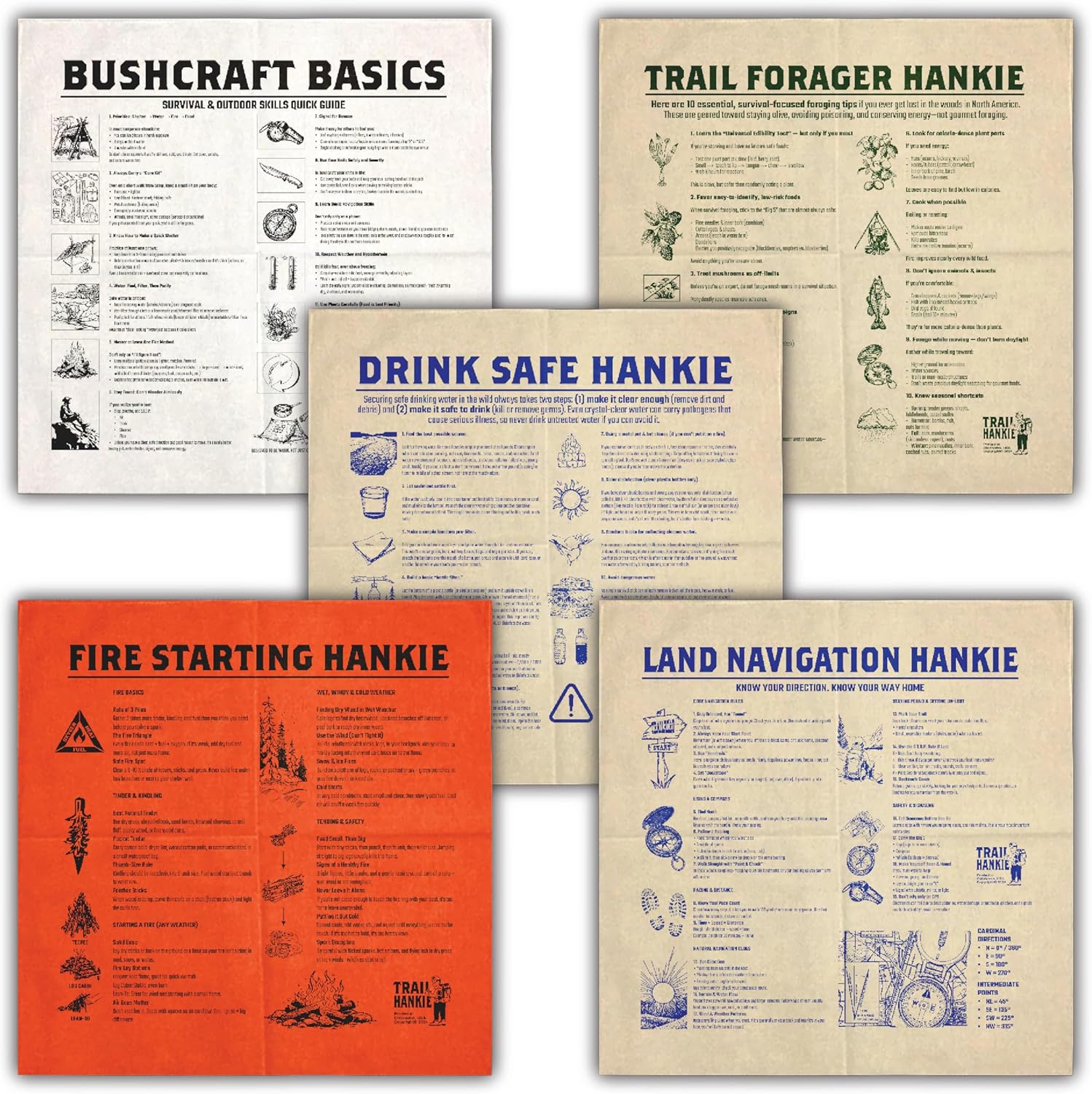 5-Pack Survival Series Bandanas