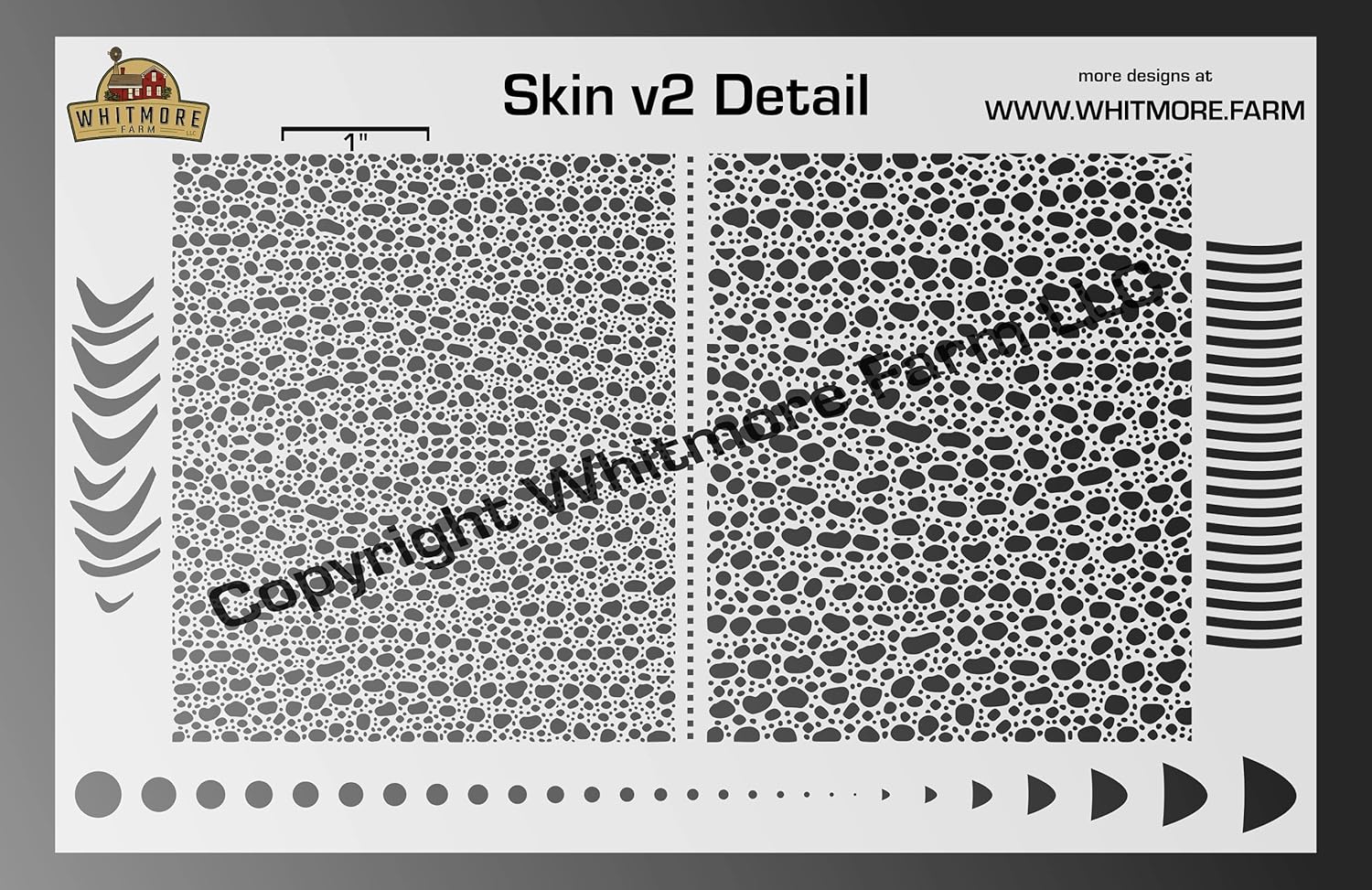 Whitmore Farm LLC Skin v2 Fine Detail Mesh Fishing Lure Airbrush Stencil - Mylar Reusable