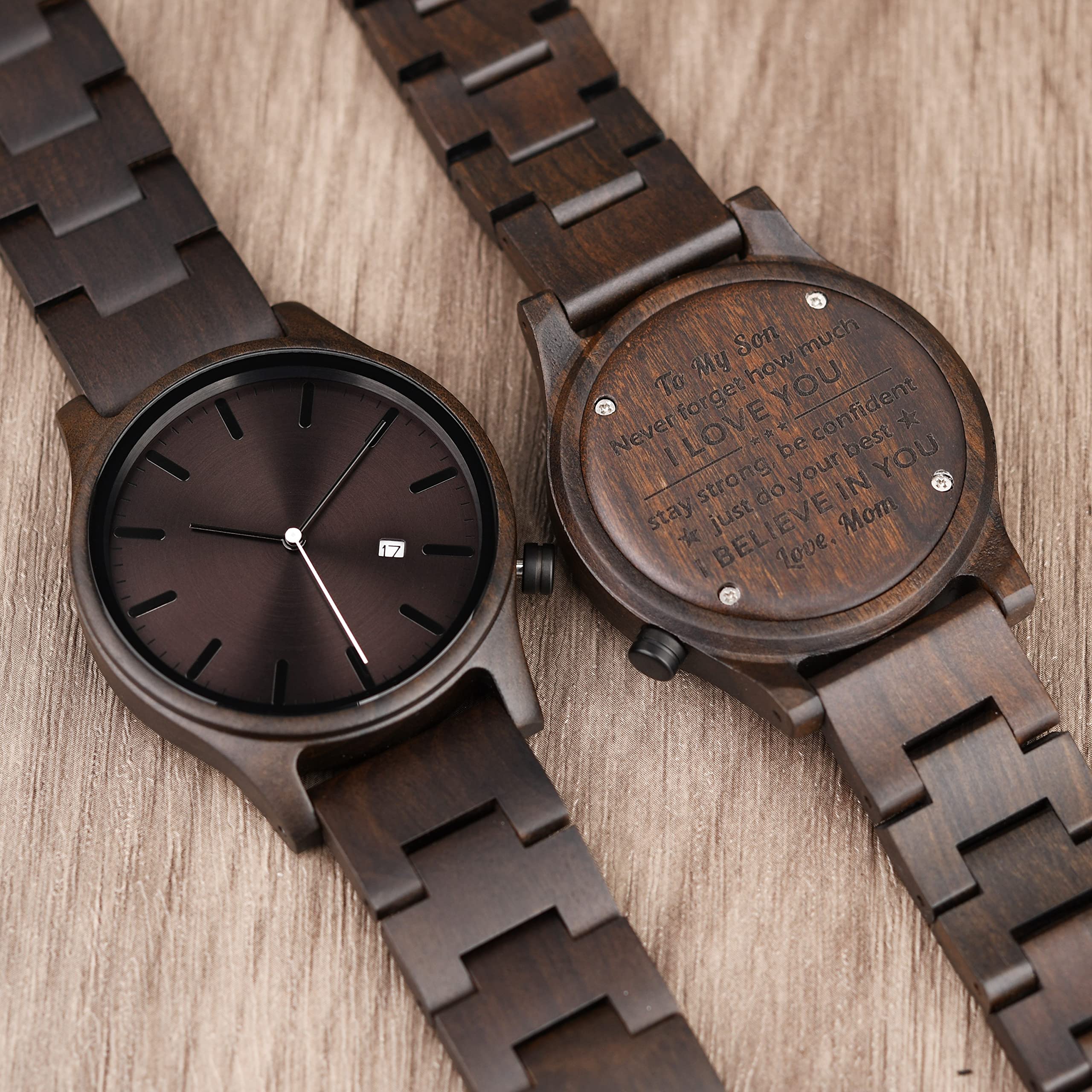 Orologio in legno personalizzato per uomo Orologio in legno casual inciso a mano per la festa del papà Anniversario Orologio per lui