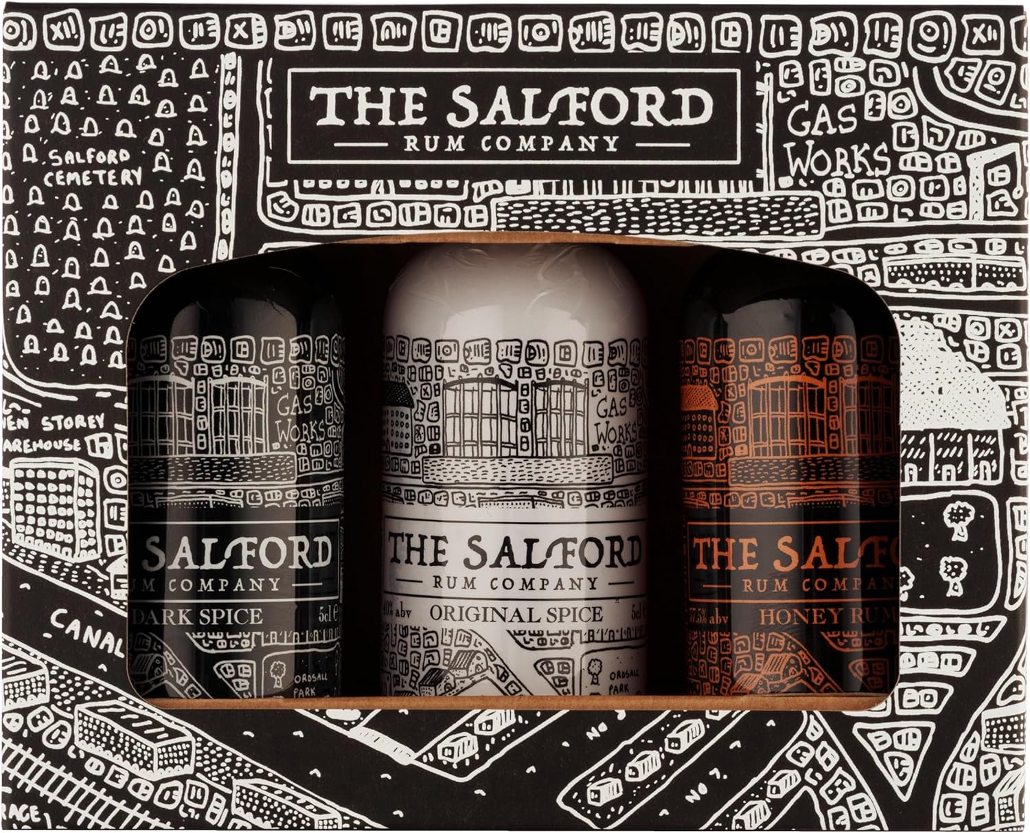 The Salford Rum Company Miniature Gift Set 3 x 5cl Original (40 ABV