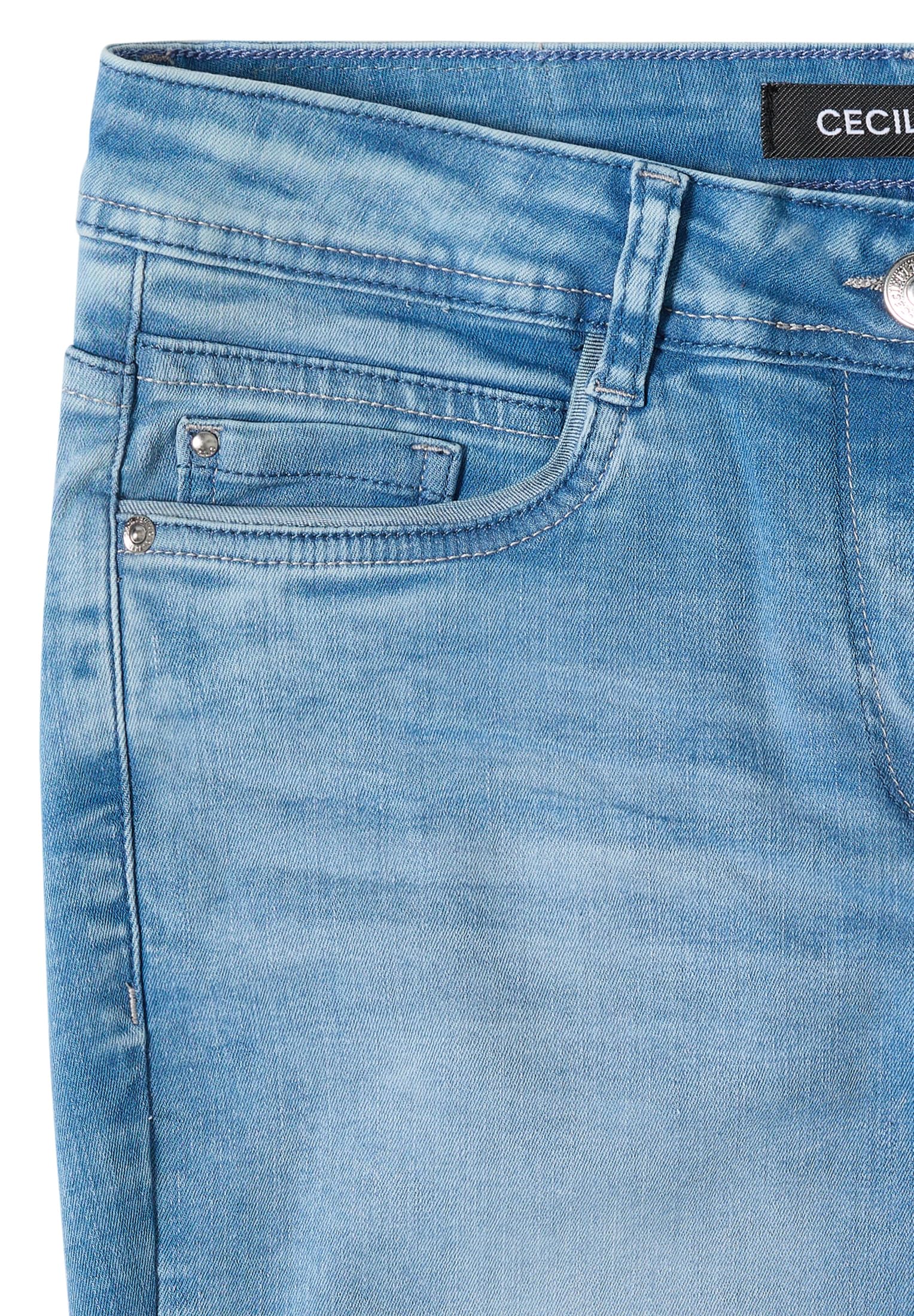 Cecil Damen Straight Leg Jeans mit Nietendetails 3818630