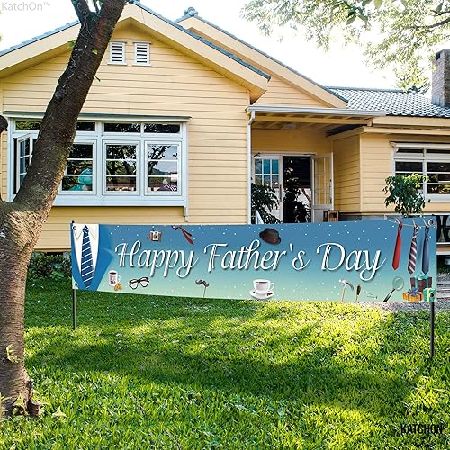 Miniatura 8 de KatchOn, Cartel de feliz día del padre – XL, 120 x 20 pulgadas | Cartel del Día del Padre para decoración del día del padre para fiesta | Telón de