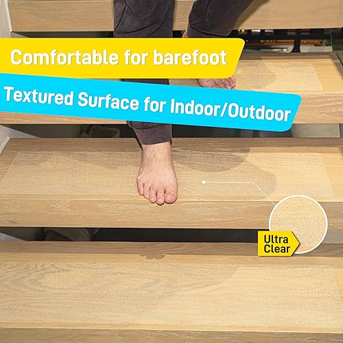 Miniatura 132 de Cinta de tracción antideslizante, 12 pulgadas x 30 pies, mejor agarre, fricción, adhesivo abrasivo para escaleras, peldaños en pisadas, interiores