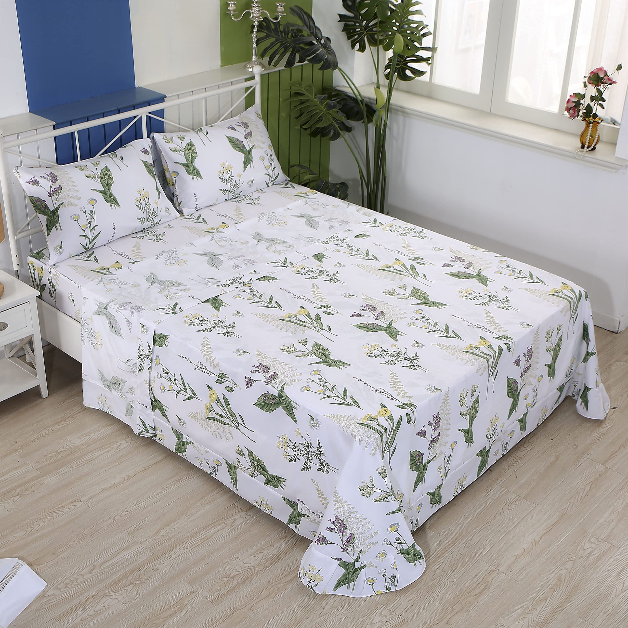 ママズマートFADFAY Rosette Floral 100 Cotton Floral Bedding Quilt Summer Set