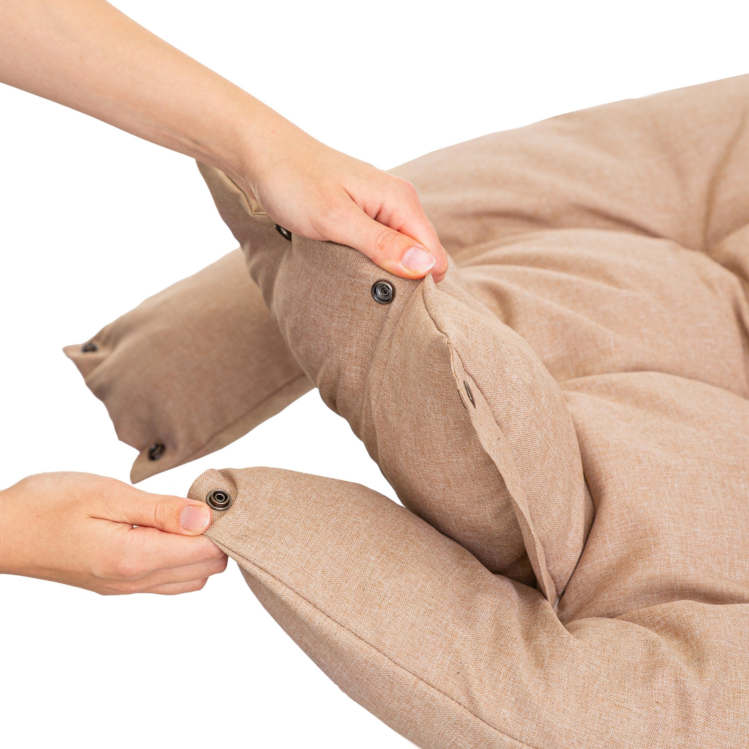 PillowPrim Hundebett & Hundematratze in einem - Hundesofa für kleine und mittelgroße Hunde - leicht zu reinigen - Bequemes Haustierbett - Hundekissen - L 76x56 cm - Beige