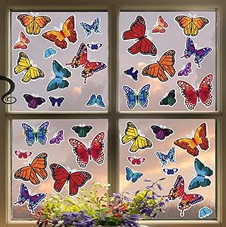 Iconikal 100-Count Static Cling Vinyl Window Decorations, Butterflies (5...