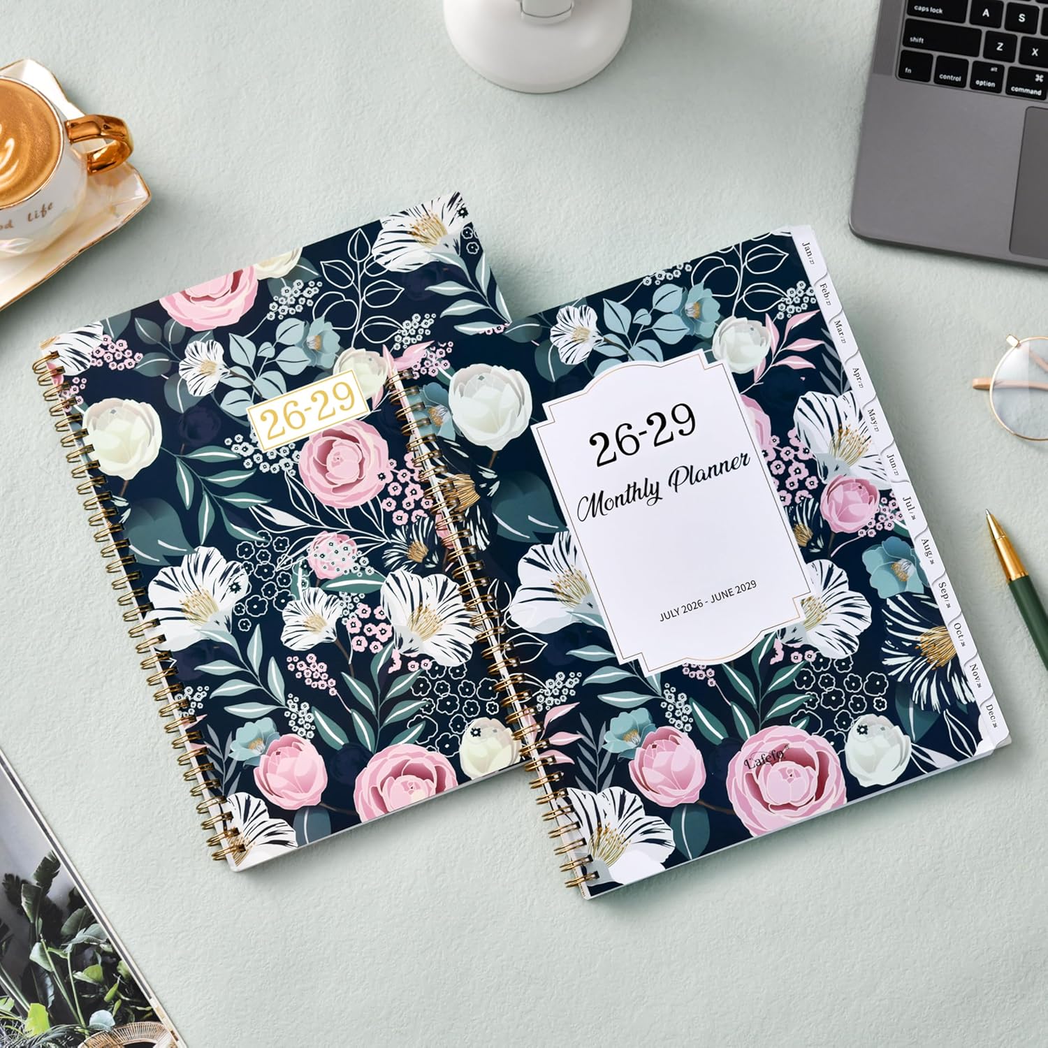 2026-2029 Monthly Planner - 3 Year Planner/Calendar 2026-2029, 36 Monthly planner from Jul. 2026 - Jun. 2029, 9'' x 11'', Calendar planner with monthly Tabs, Back Pocket - Petunia - Image 7