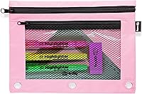 Vista 12 de Enday Estuche negro para carpeta de 3 anillas, con cremallera, estuche para lápices de 3 anillos para carpeta, estuche para lápices para carpeta