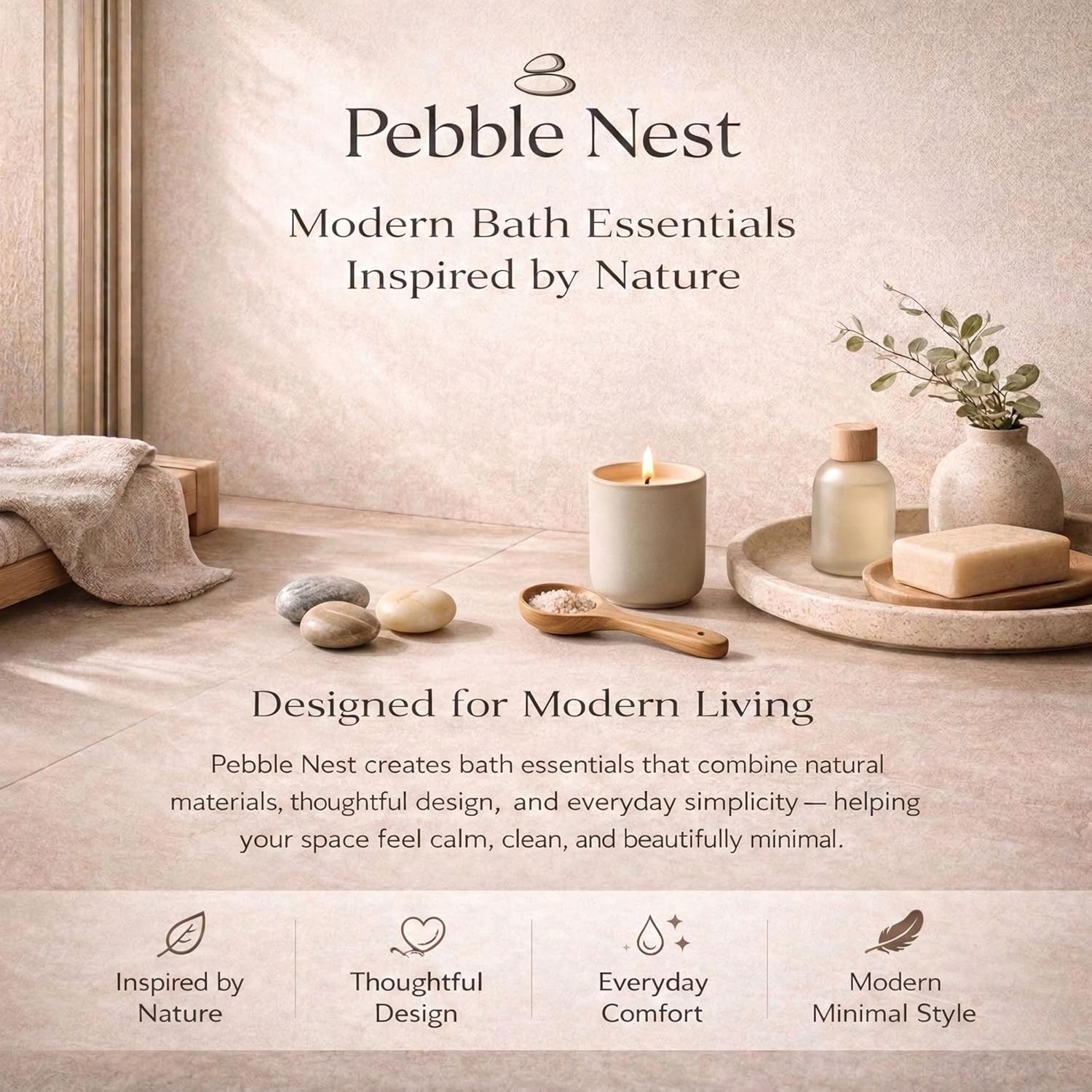 Stone Bath Mat – Diatomaceous Earth Quick Drying Non-Slip Bathroom Mat – Super Absorbent Diatomite Shower Mat, Durable & Easy to Clean, Modern, 23.6" x 15.3", (Slate Grey - Linea)