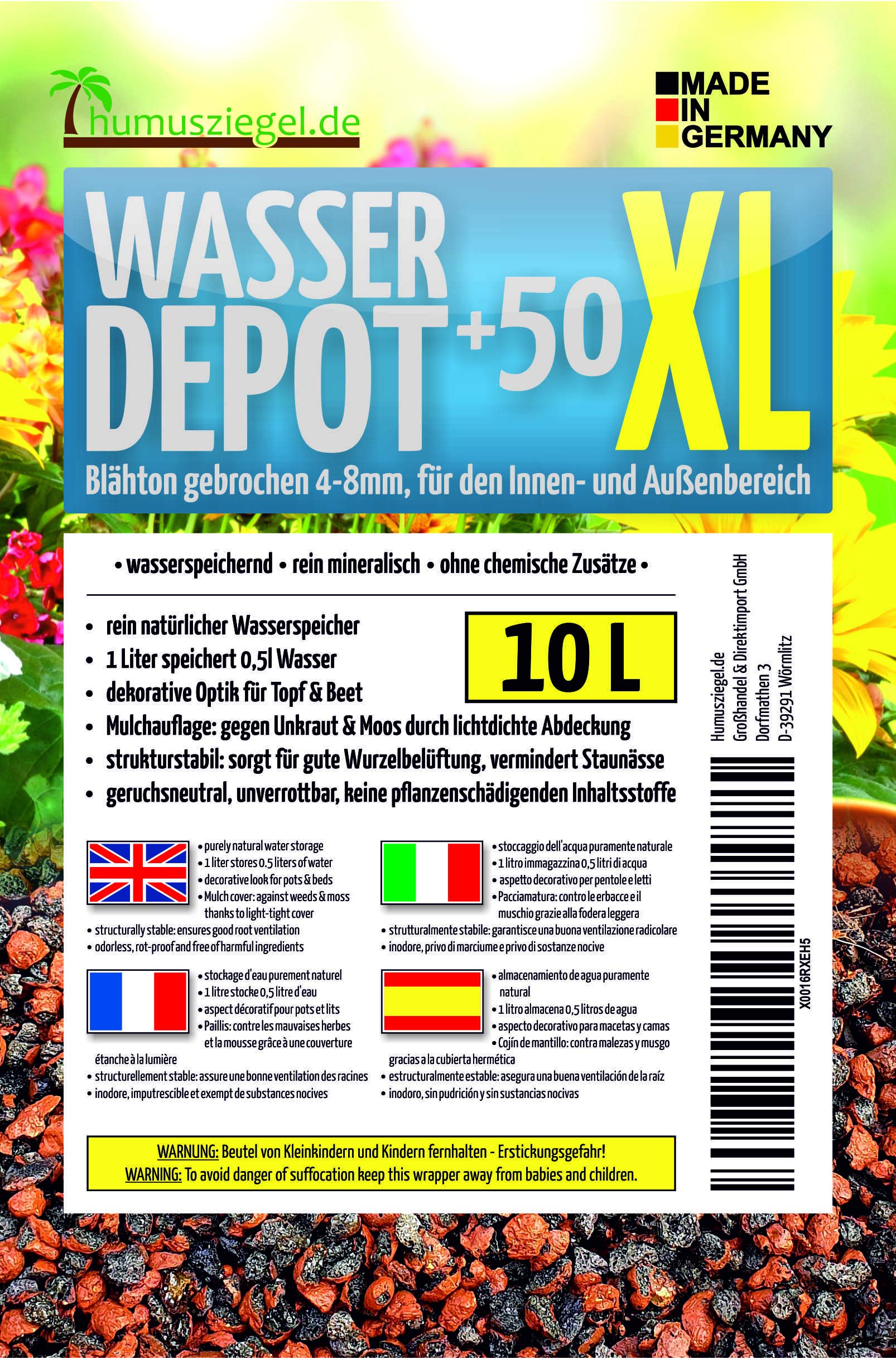 Argilla Espansa Humusziegel | Granulato 1-5mm | Per Drenaggio Piante | Prodotto In Germania - Foto 8