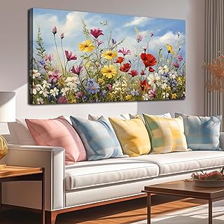 Flower Pictures Wall Decor for Bedroom Women Colorful Wall Art for Livin...