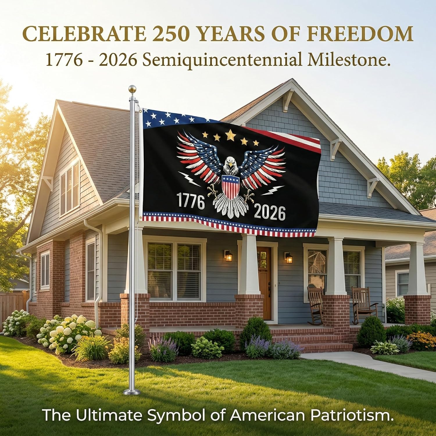 250th Anniversary Flag 3x5, 250 Year American Anniversary Flag Double Sided 3-Ply, 1776-2026 Independence Day Commemorative Banner, 4th of July Patriotic Flags Heavy Duty (36 x 60 Inch)