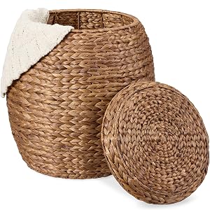 Best Choice Products Multipurpose Hyacinth Storage Basket Plant D cor Handwoven Organizer Tote for Bedroom Living Room Nursery