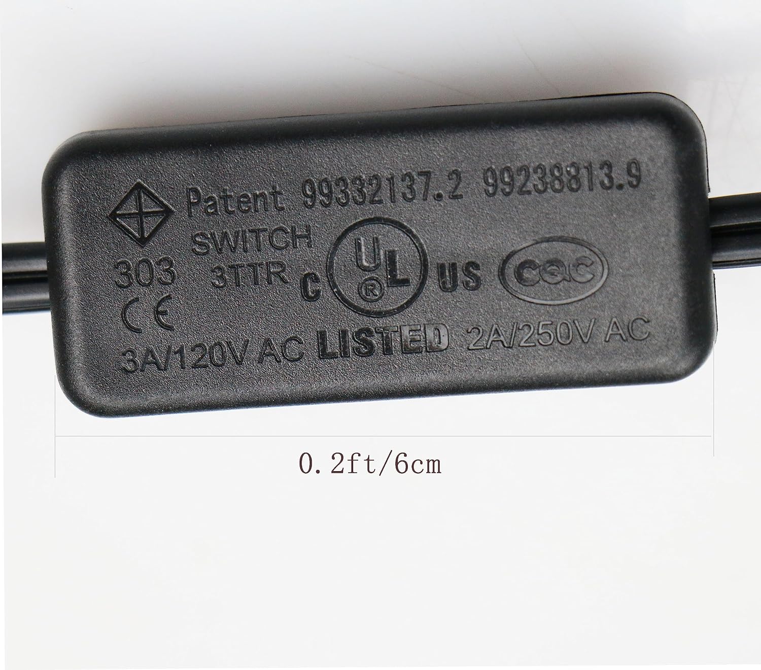 6 Feet Lamp Cord with Switch,1 Pack 2 Prong 18AWG Light Power Cord with 3A On/Off Switch,Pure Copper Wiring Tail Stripped (1.9M,Black) (LampCord 1) image 4 of 6 B0C18RC4RQ