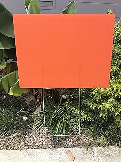 Yard Signs Pack of 10 Orange Sign 18 X 24 inch x 4 MM Corrugated Plastic Sign and 10 Stake 10x30 inch x 9 Gauge Galvanized Wire Sign Holder Ship Same Day UPS