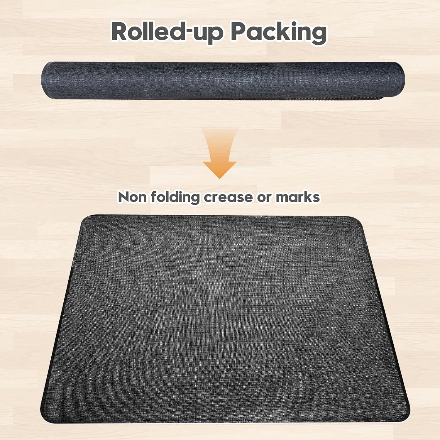 Sycoodeal Office Chair Mat for Hardwood & Tile Floor, 36 x 48 Heavy Duty Computer Gaming Chair Mat for Rolling Chairs Non-Curve, Anti-Slip, Floor Protector for Home Office (Black)