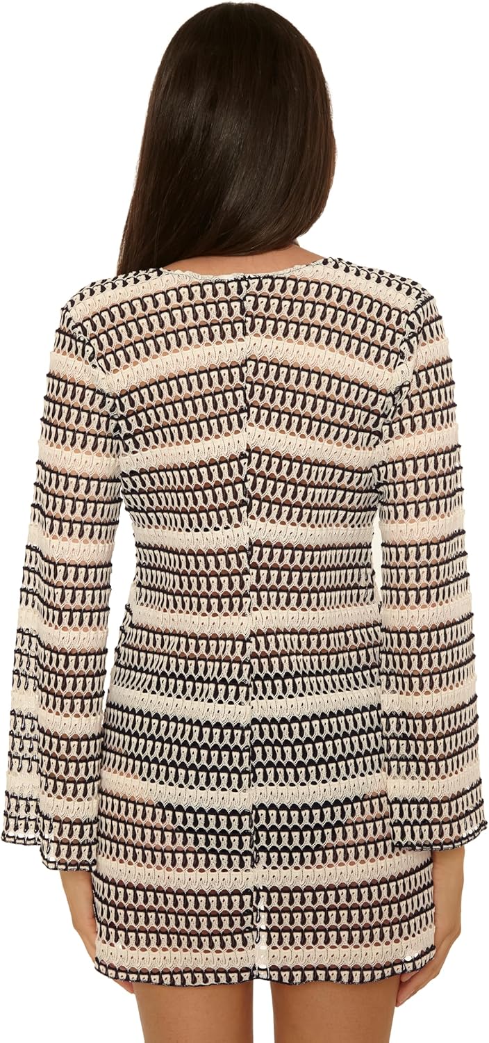 BECCA Women's Utopia Crochet Tunic, Casual, Pull On, Beach Cover Ups - Image 3