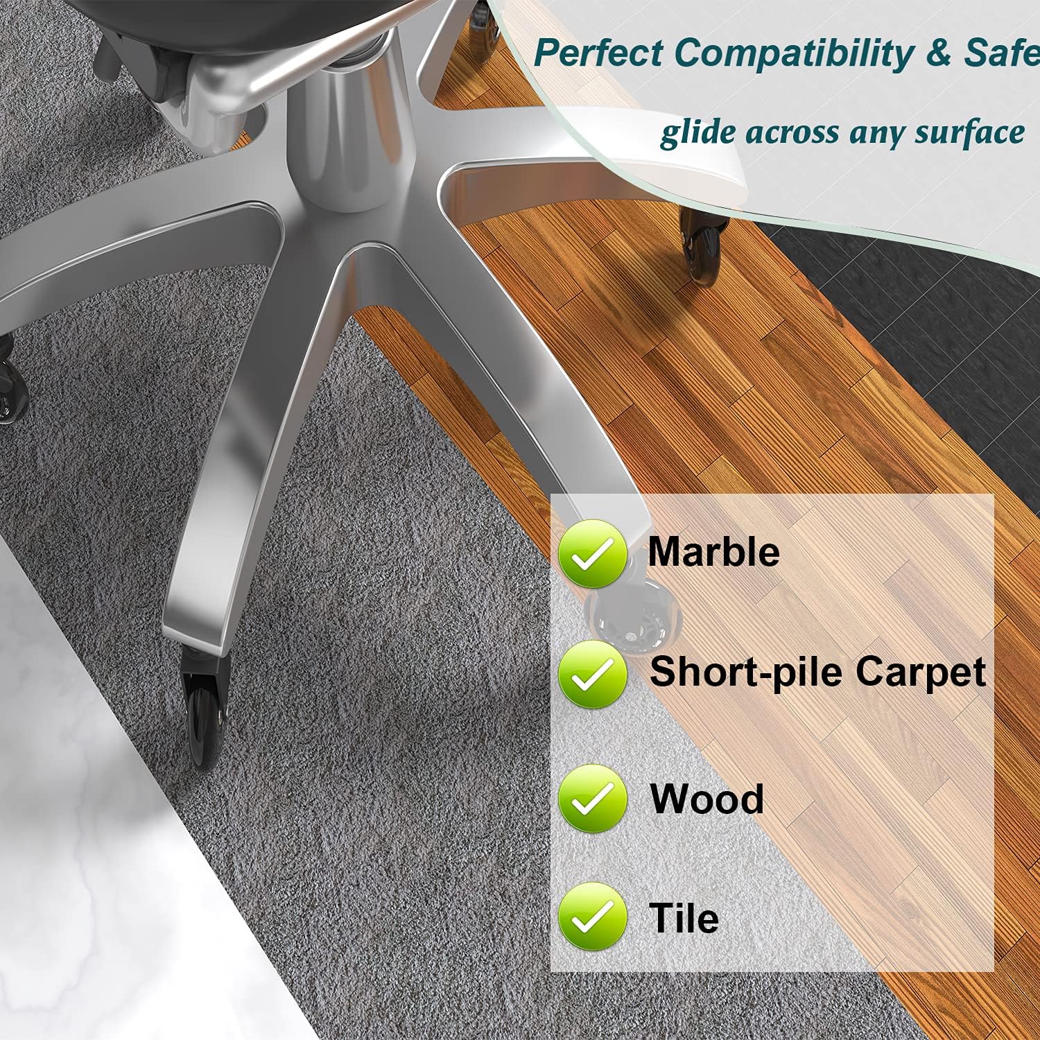 Office Chair Wheels, Heavy-Duty Caster Wheels 3 Inch, Replacement Wheels for Office Chair, Rubber Casters for Wood Floors/Carpet, Safe Quiet Rolling for Office Desk Chair Chair Wheels Set of 5 : Office Products