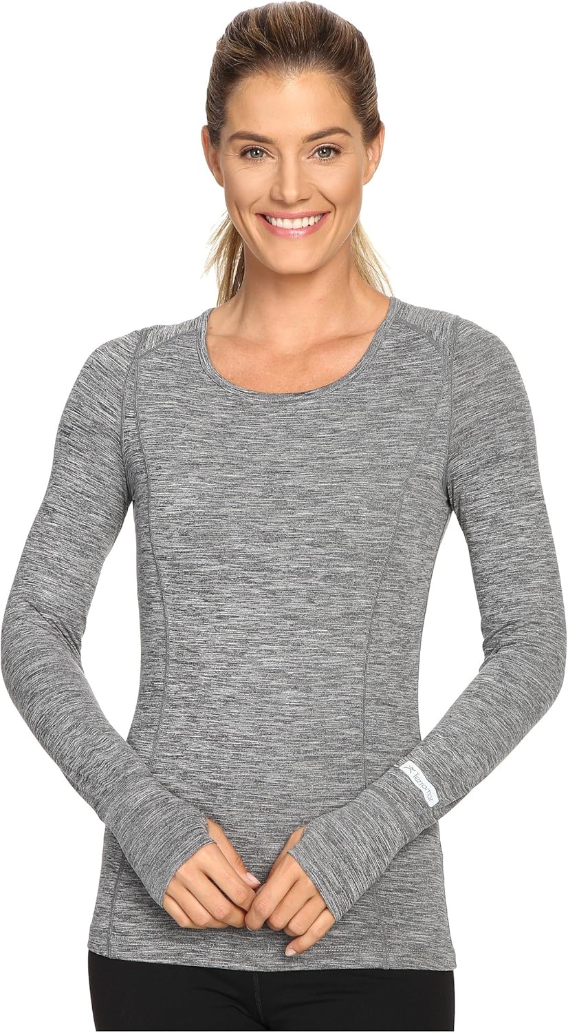 Terramar Cloud Nine 4-Way Stretch Brushed Long Sleeve Scoop Neck