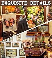 Vista 3 de Roroom Casa de muñecas en miniatura con muebles, kit de casa de muñecas para adultos y adolescentes, Booknook Tiny House Librería Decoración Mini