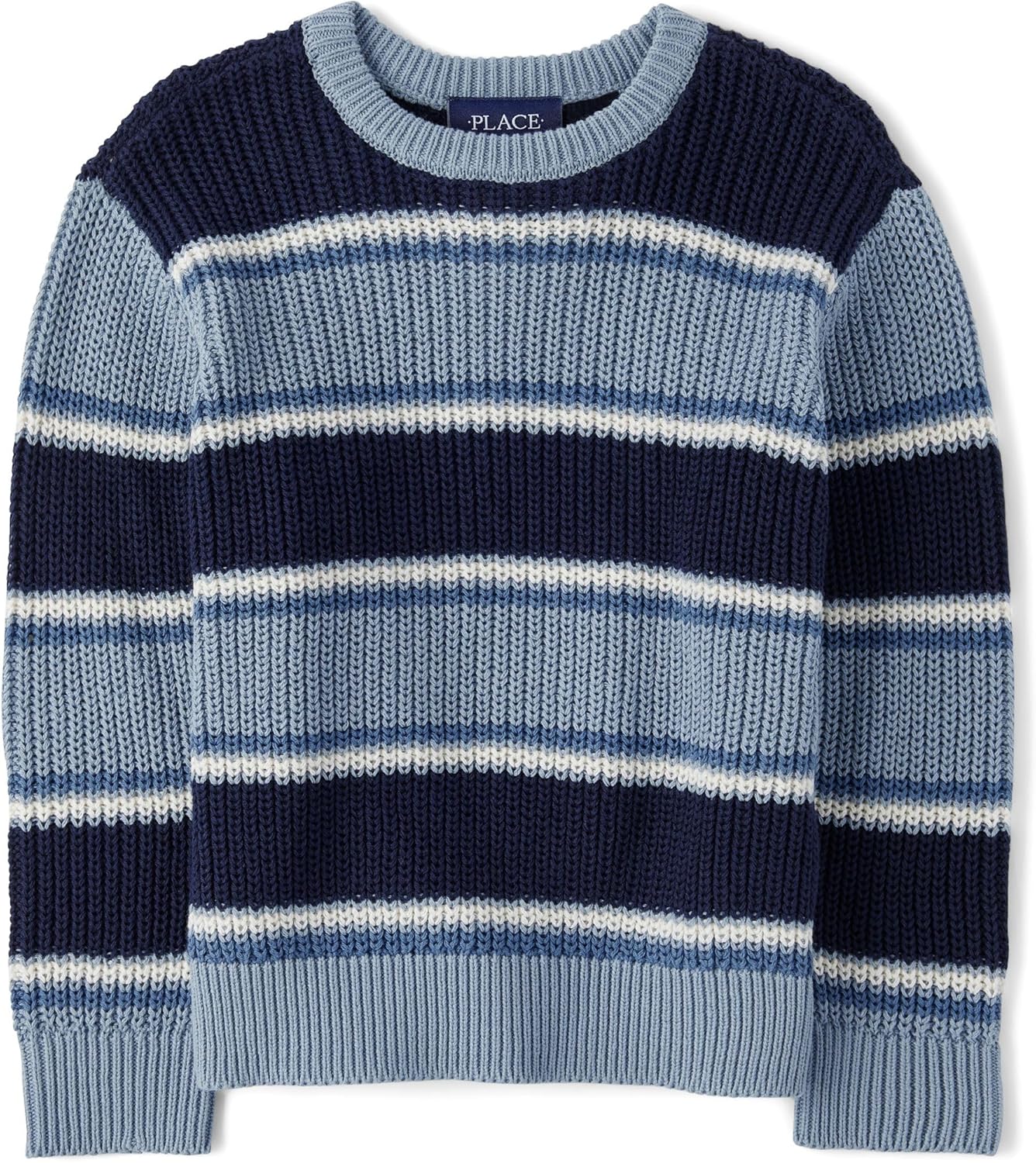 The Children's Place,Baby Boys,and Toddler Long Sleeve Crew Neck Pullover Sweater,Stoneybrook Stripe,4 Years