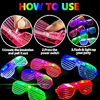 Vista 3 de 20 lentes LED para niños y adultos que brillan en la oscuridad, suministros de recuerdo de fiesta, gafas iluminadas, juguetes para conciertos
