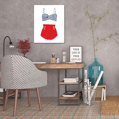 Miniatura 5 de Jaxson Rea "Retro Swimwear IV Gallery Wrapped Canvas by Emily Adams, 12" x 15"