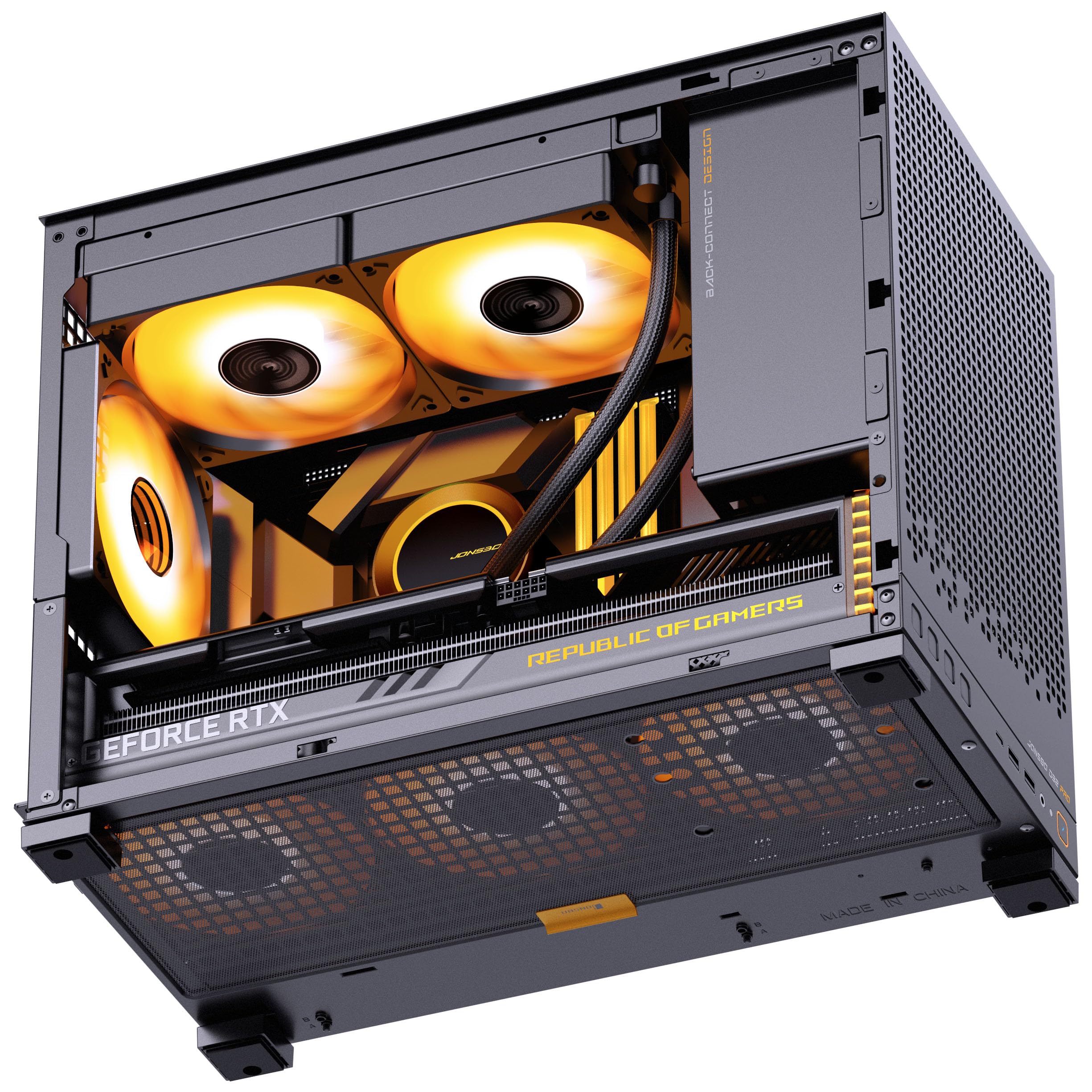 Jonsbo D32 PRO Case PC Nero – Case mATX compatto con supporto Back-Connect, vetro temperato, filtri antipolvere e raffreddamento high-end