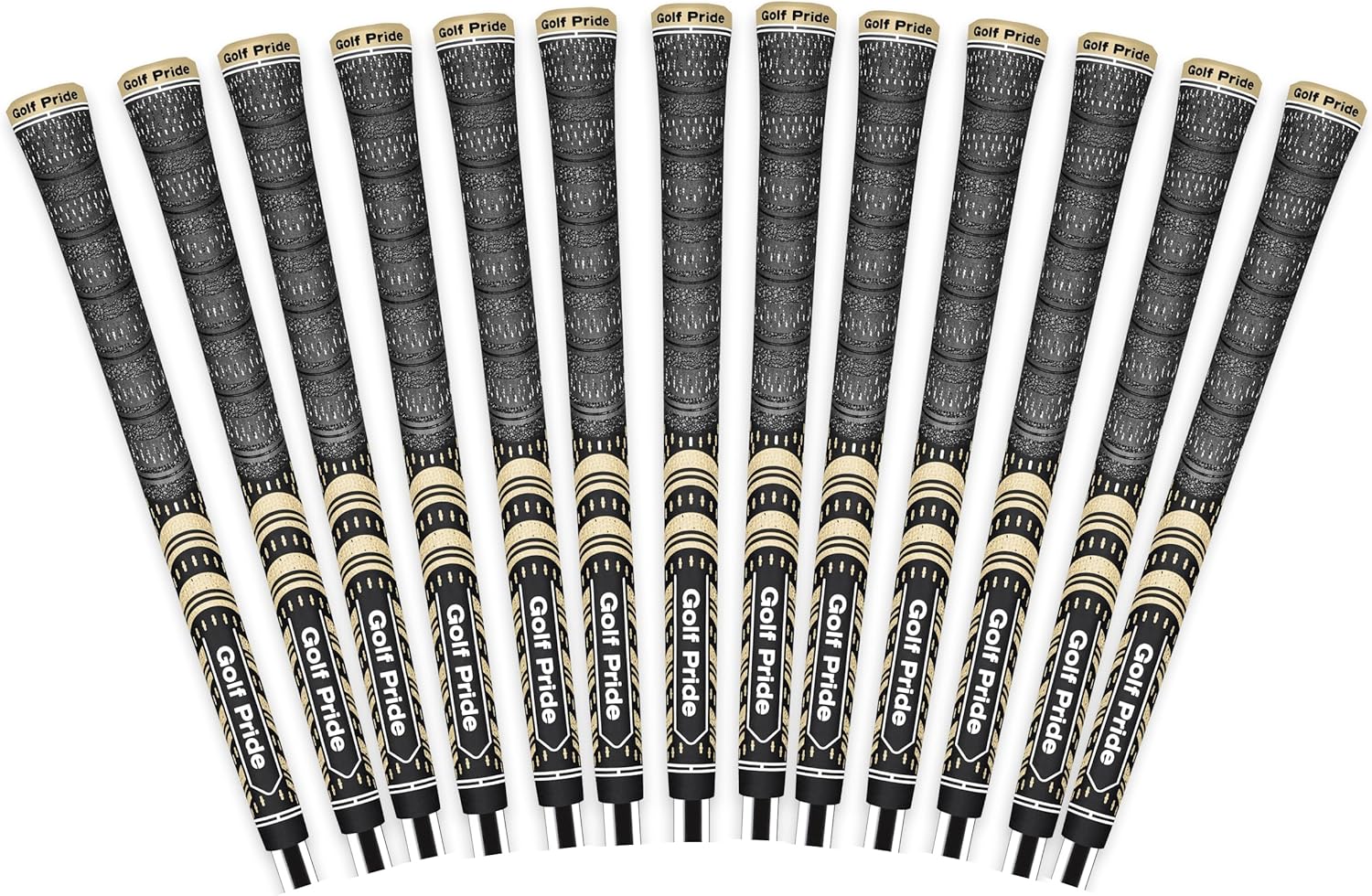 Golf Pride MCC Golf Club Grip - All-Weather Hybrid Grip - Brushed Cotton Cord & Pebbled Texture - Moisture-Wicking Technology - Black/Gold