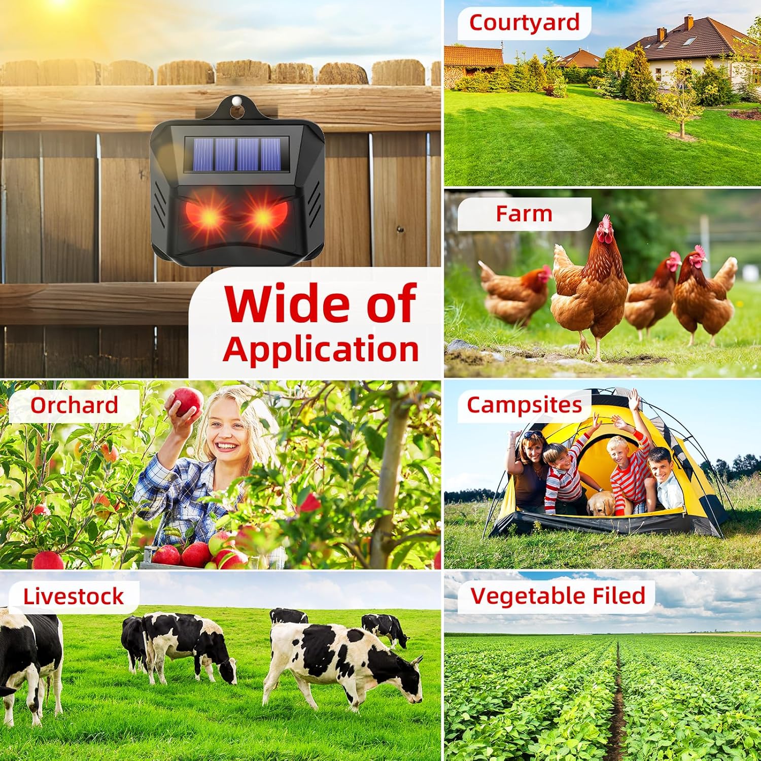 8 Pack Solar Nocturnal Animal Repeller Outdoor with Red Predator Eyes,Auto Activate Night Animal Deterrent Lights for Deer, Raccoons, Coyotes,Skunks,Foxes -Protection for Chicken Coop, Yard,Farm