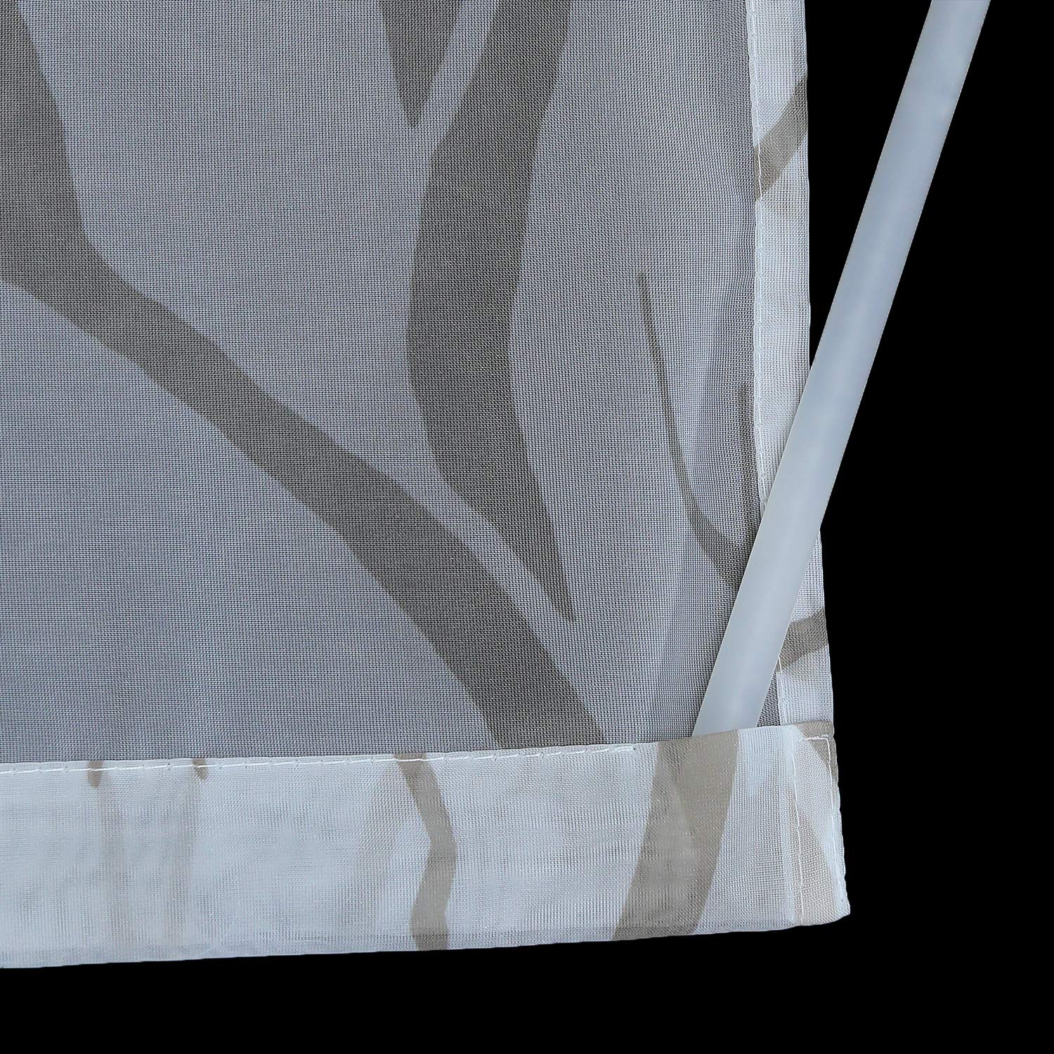 ESLIR Schiebegardinen Set 2er Flächenvorhänge Gardinen mit Klettband Schiebevorhang Transparent Vorhang mit Zweige Muster Voile Weiß-Sand BxH 57x245cm 2 Stück