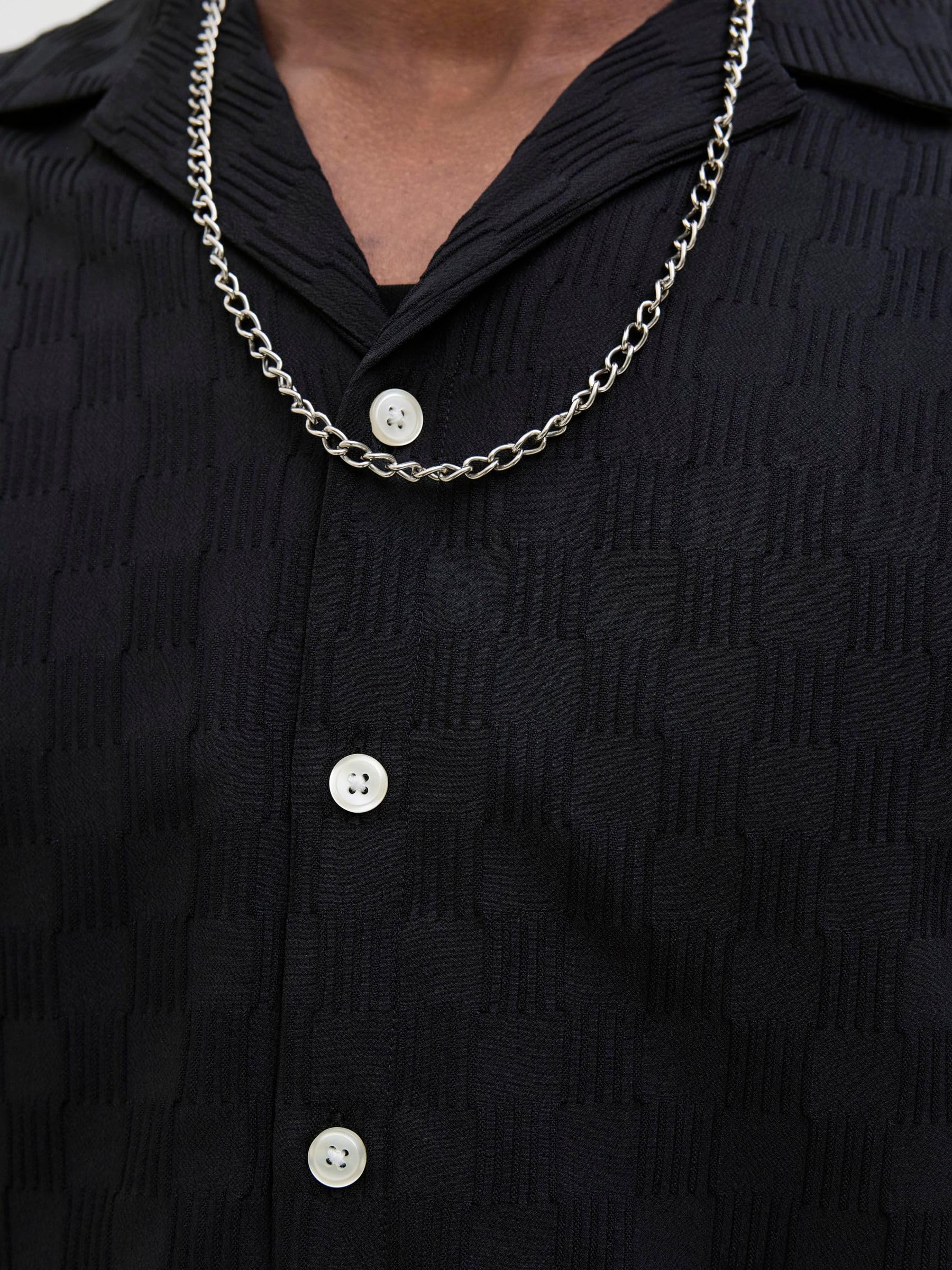 JACK & JONES Męska koszulka Jcosago Texture SS, czarny, L