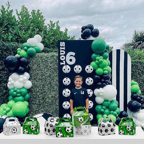 Miniatura 4 de Haxpacal Cajas para pasteles de fiesta de fútbol, 24 unidades, cajas de regalo de fiesta de fútbol para niños, decoración de fiesta de cumpleaños,