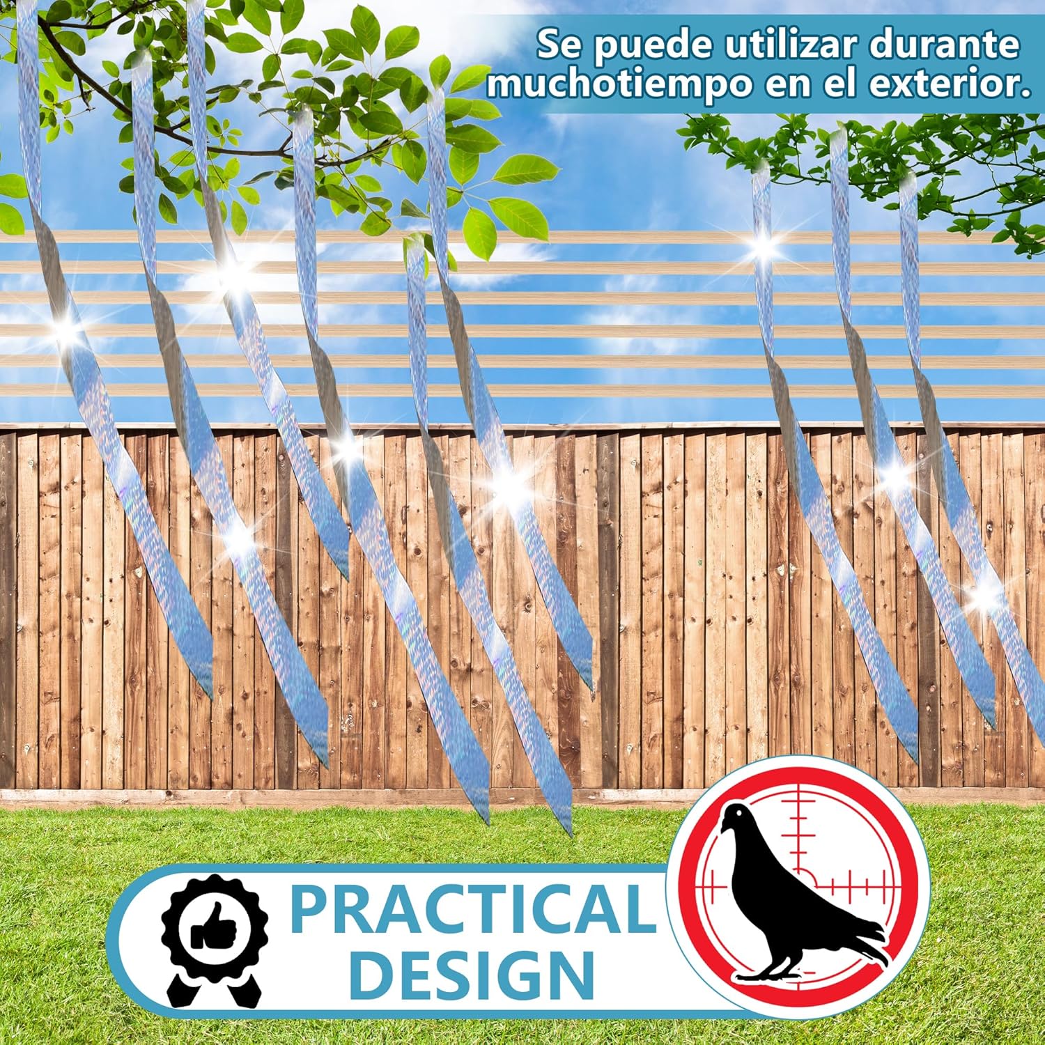 Bird Scare Tapes 262FT*1 Reflective Flash Tape for Birds, Bird Scare Device Double Side Ribbon Scare Birds Away for House, Garden, Yard, Orchard, Patio, Outdoor - Image 3