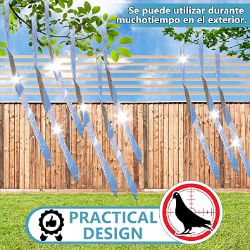 Bird Scare Tapes 262FT Reflective Flash Tape for Birds, Bird Scare Device Double Side Ribbon Scare Birds Away for House, Garden, Yard, Orchard, Patio, Outdoor (Pack of 2)