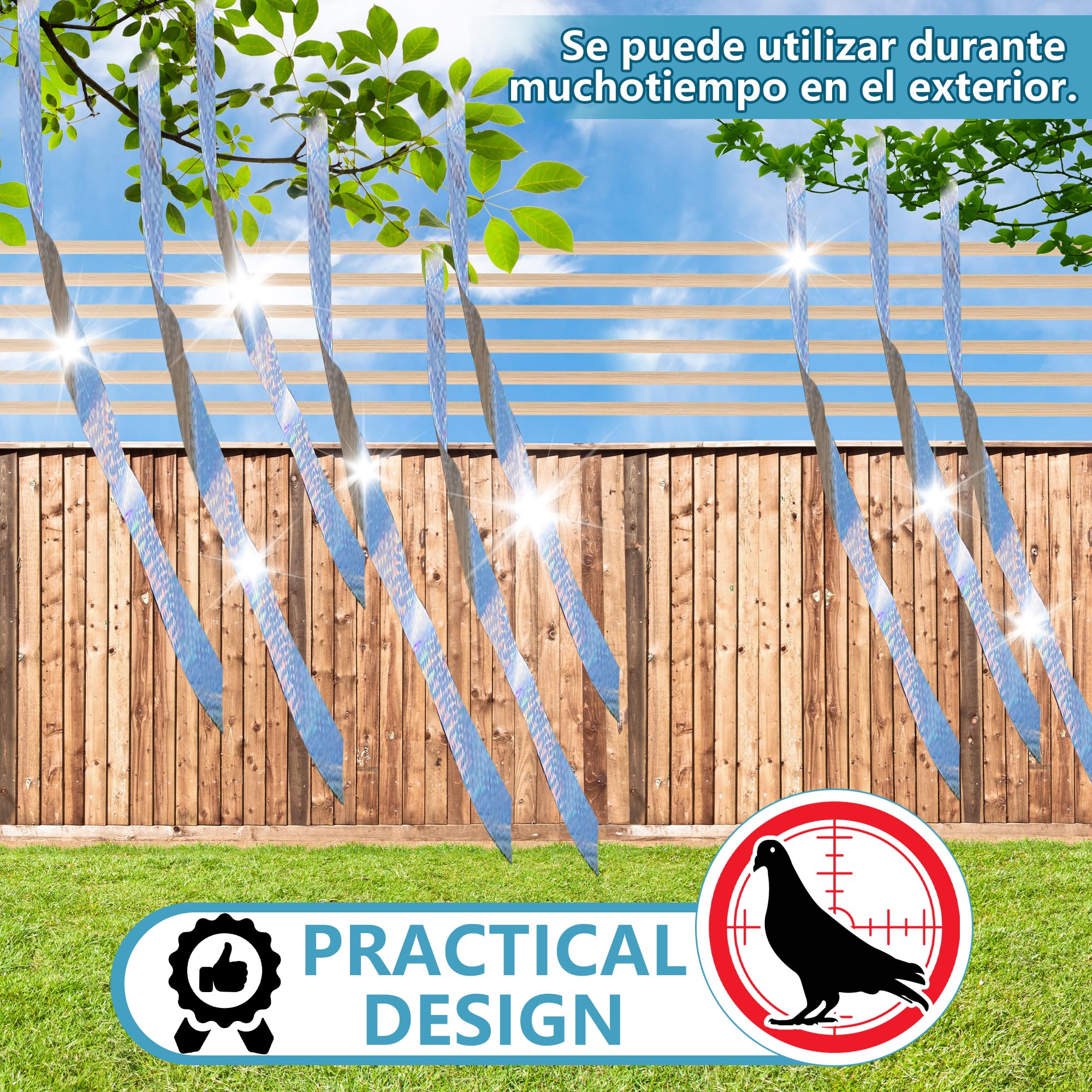 Cintas para Espantar Pájaros 80 m de Cinta Reflejante para Aves, Dispositivo para Asustar Pájaros Cinta de Doble Cara para Asustar a los Pájaros para Casa, Jardín, Patio, Huerto, Exterior