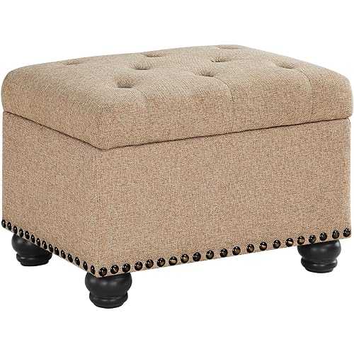 Convenience Concepts Designs4Comfort 5th Avenue Ottoman, Tan Fabric, 24"