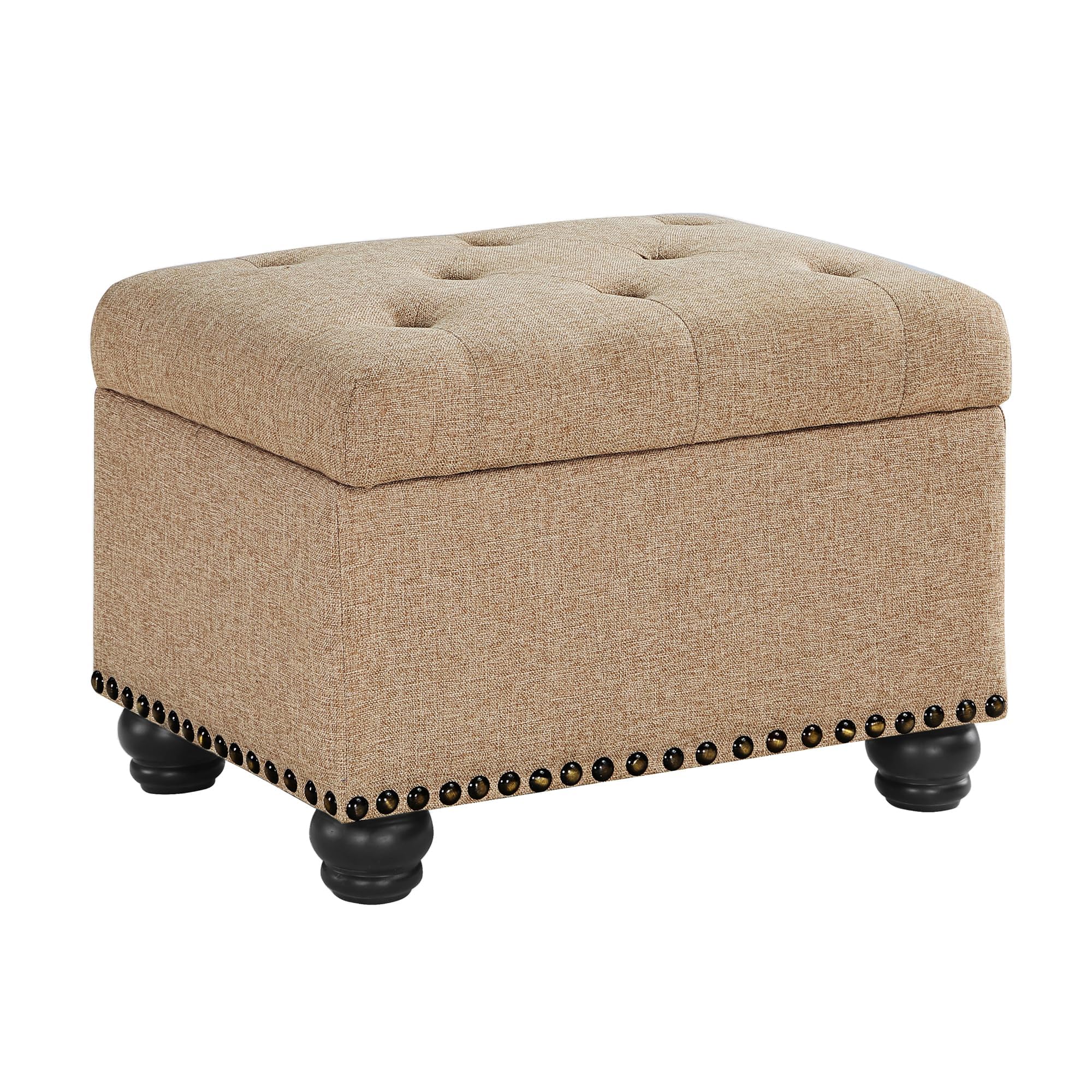 Convenience Concepts Designs4Comfort 5th Avenue Ottoman, Tan Fabric, 24"