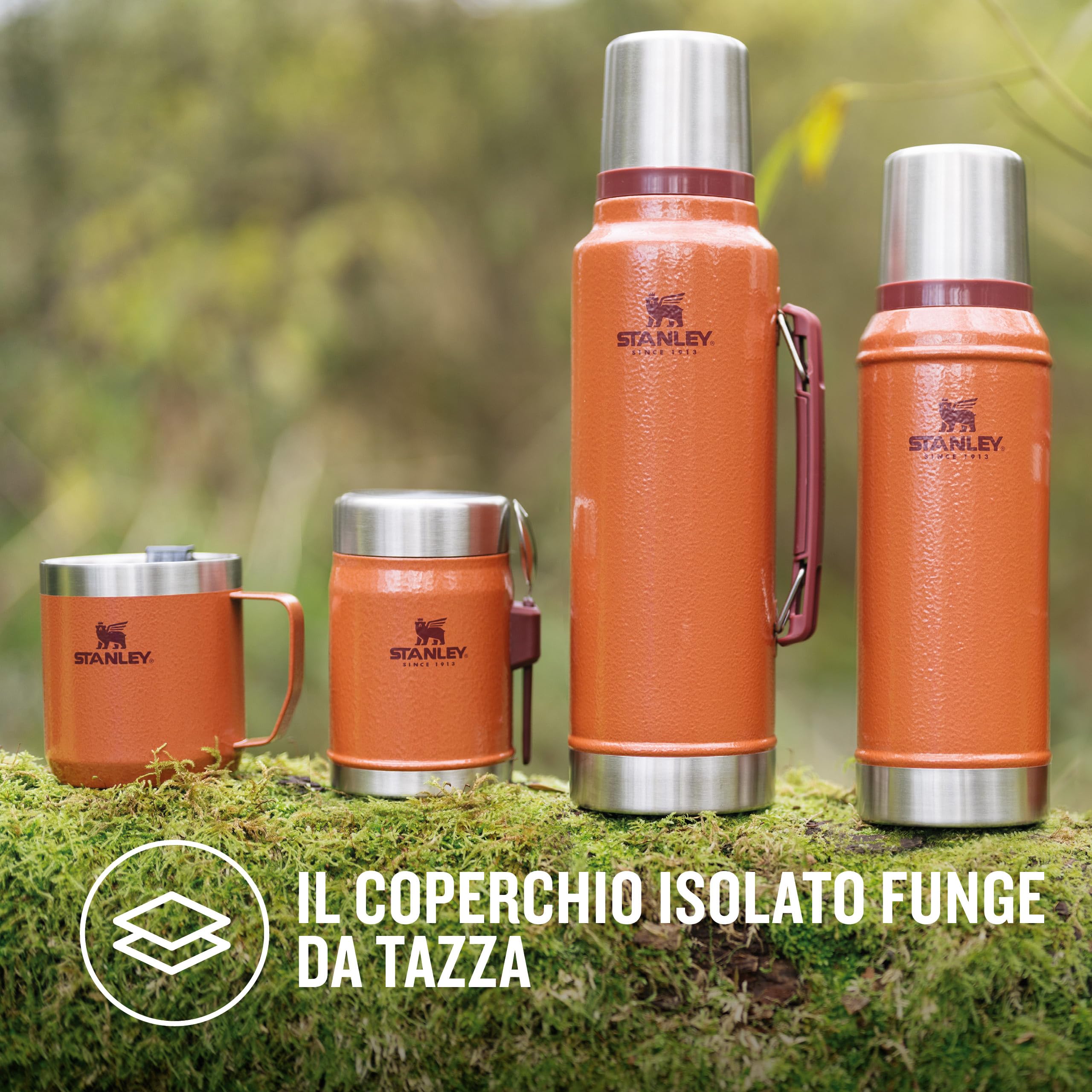 Stanley 1913 Classic Legendary Thermos 0.75L - Hammertone Clay | Mantiene La Temperatura 20 Ore (Caldo/Freddo) - Borraccia Termica 750 ml - Senza BPA - Acciaio Inox - Termos