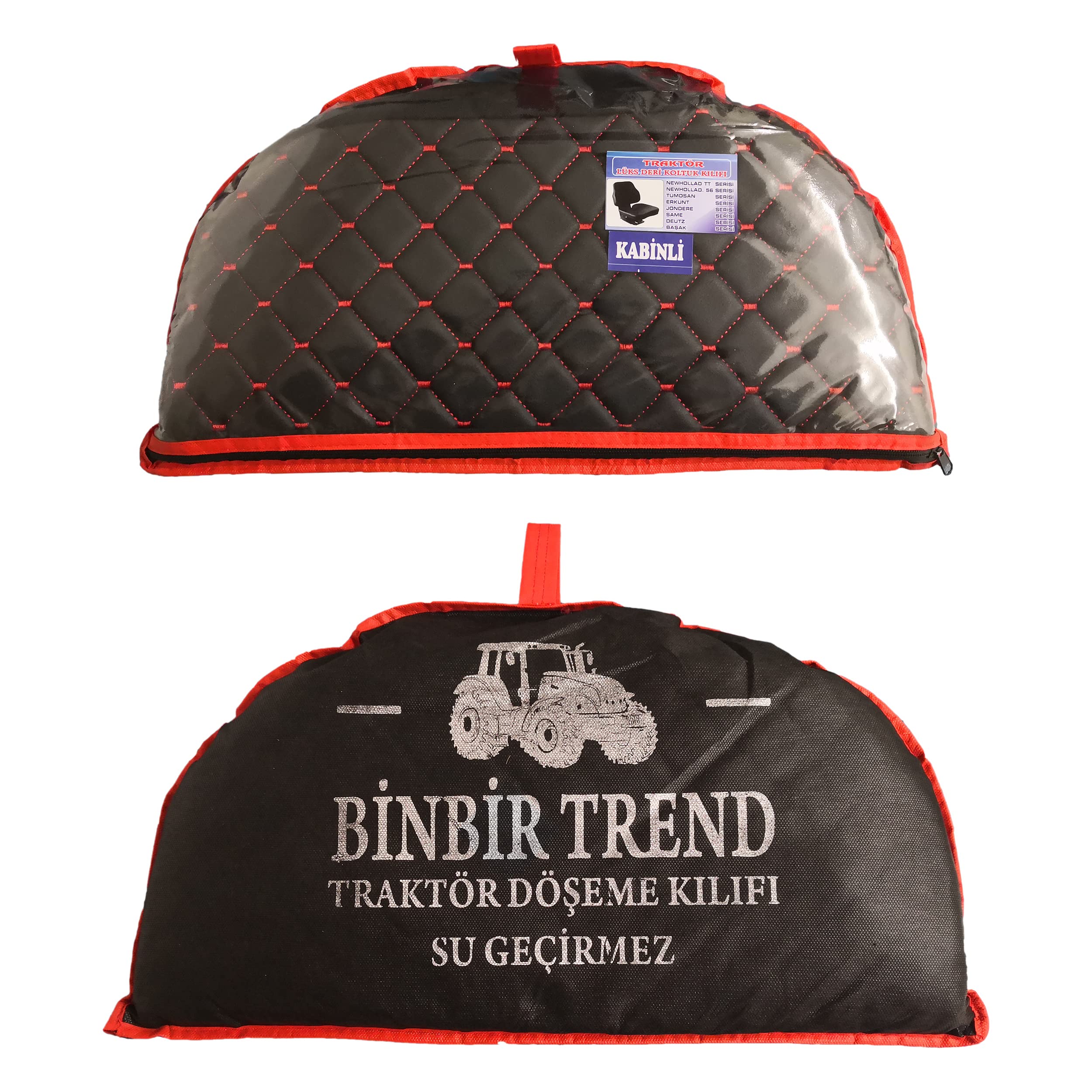 Funda resistente para asiento de tractor para tractores tipo TT sin cabina, funda para asiento de montacargas (TT-100) (capitoné negro)