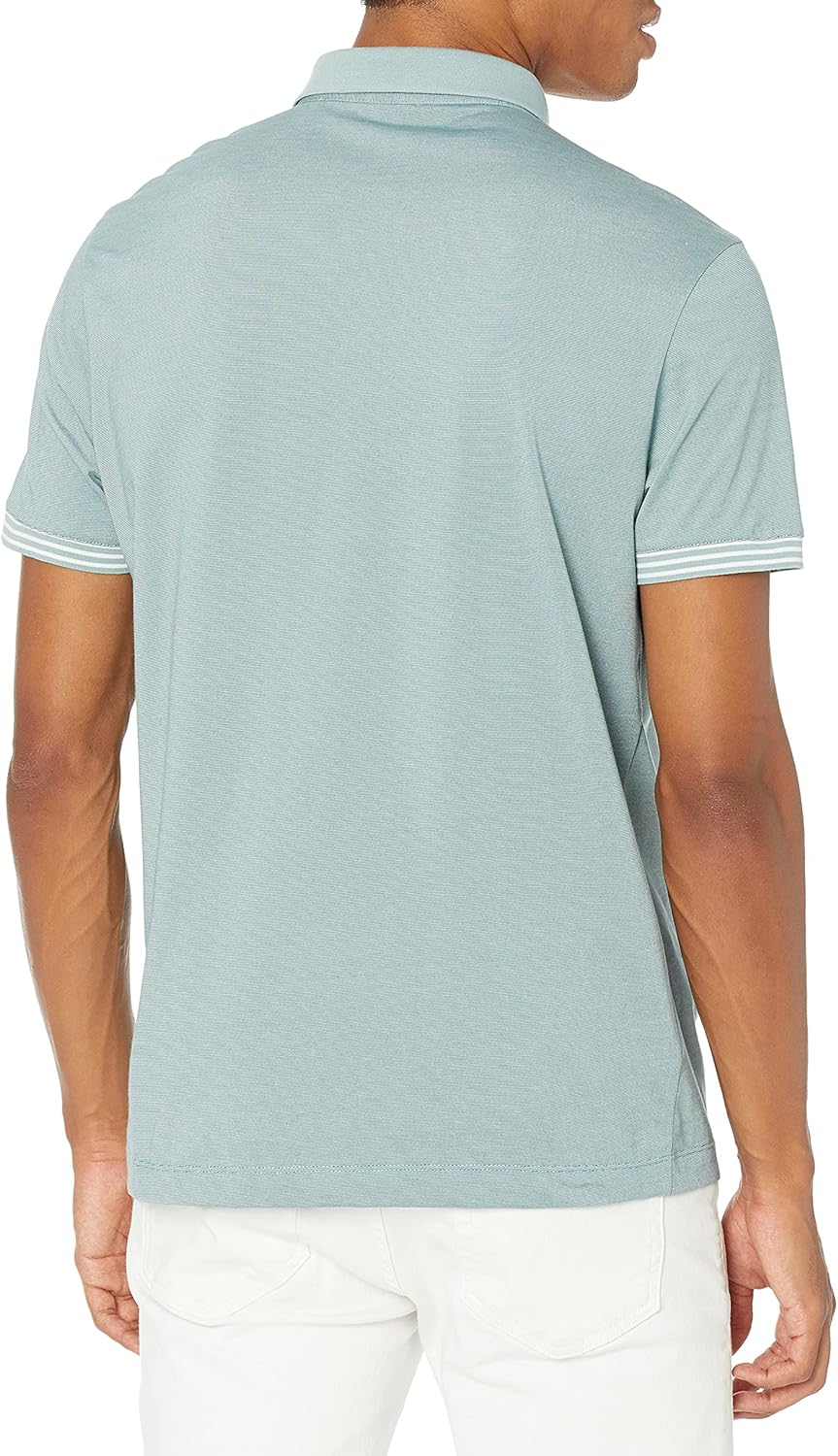 Perry Ellis Men's Striped Undercollar Polo Shirt XX-Large Trellis