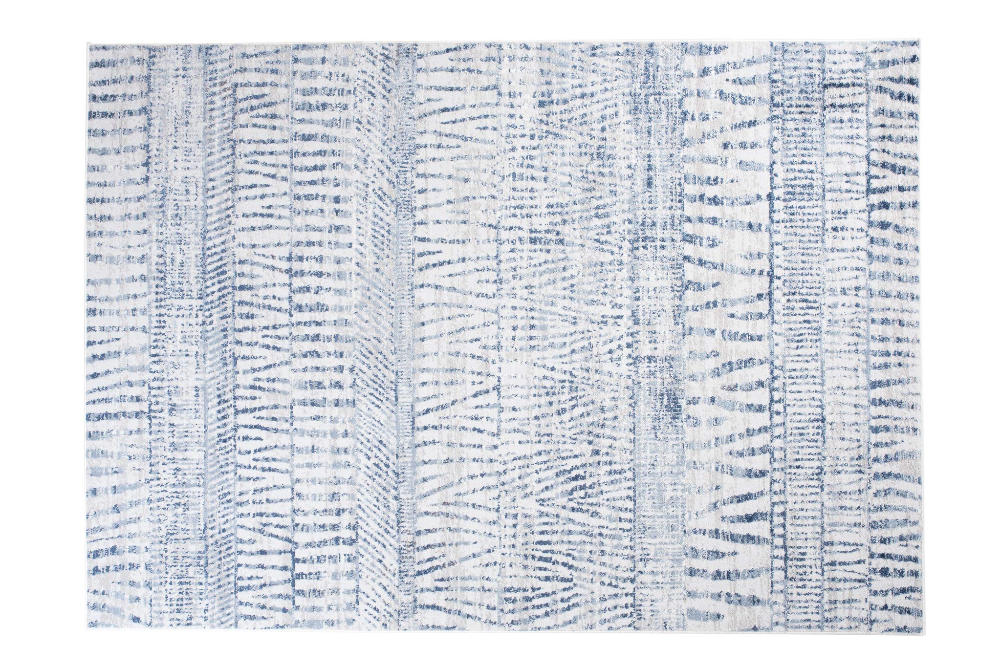 TAPISO Sky Tapis de Salon Chambre Salle à Manger Adulte Bureau Design Moderne Bleu Gris Clair Vintage Moucheté Motif Ethnique Poil Court Doux Moelleux 80 x 150 cm