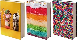 Fun Design, Easy Apply Book Covers 3 Pack. Stretchable Jumbo Jackets Fits Most Hardcover Textbooks Up to 9 x 11. Adhesive-Free, Nylon Fabric Protectors. Washable and Reusable Student School Supply