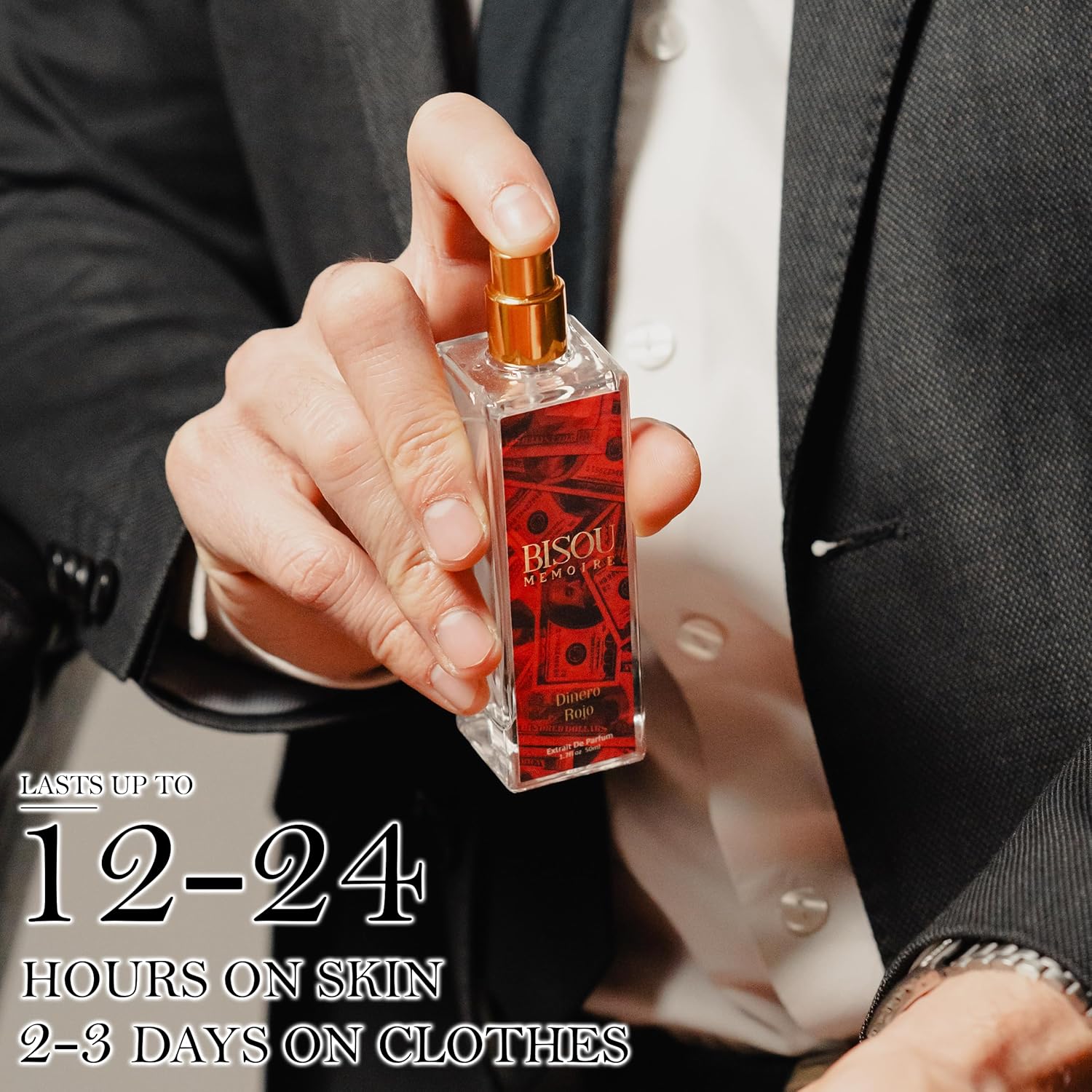 Dinero Rojo Extrait de Parfum, Unisex Perfume with Green Apple Bergamot Tonka Jasmine Ambroxan Vanilla Patchouli Lemon, 50 ml