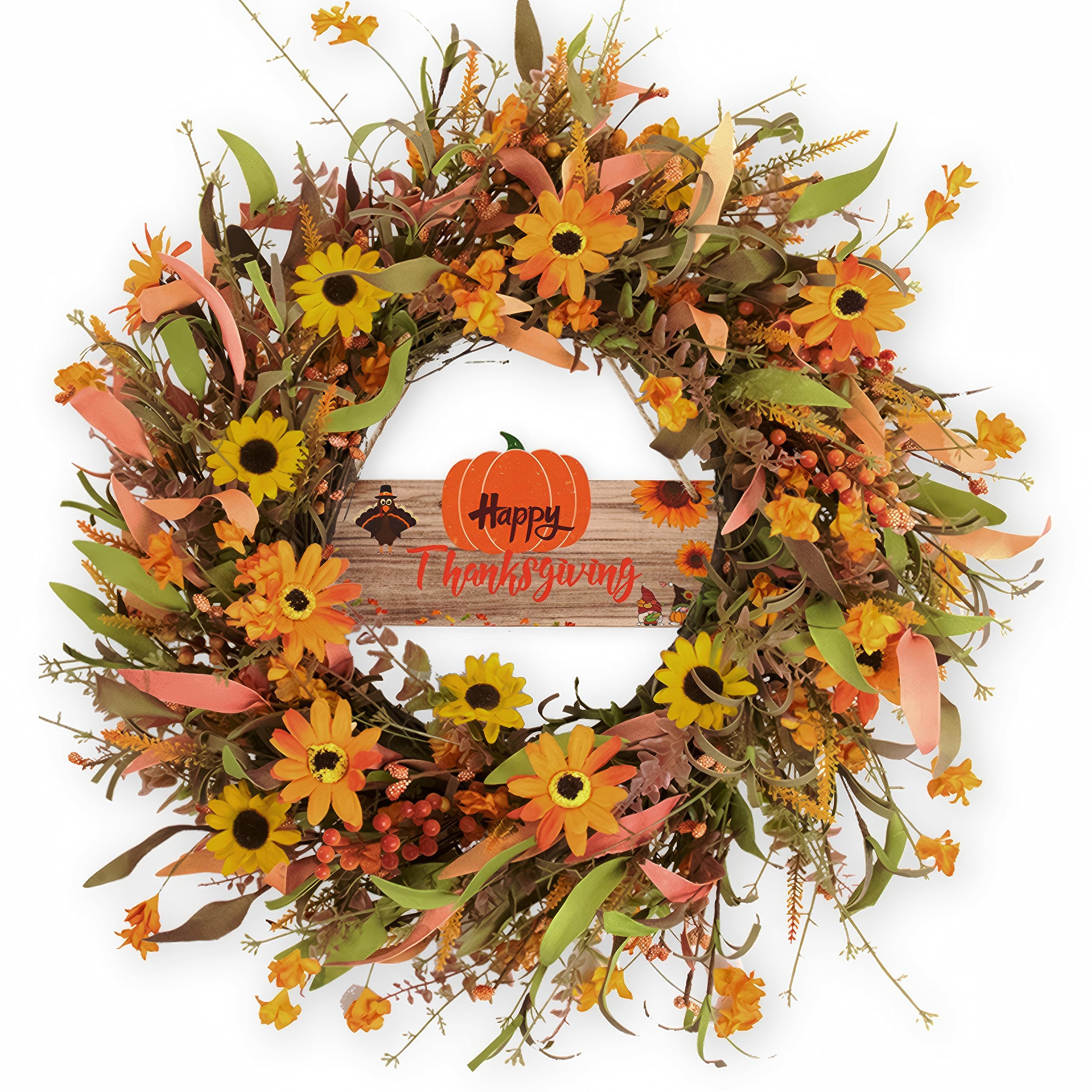 JINGHONG Floral Autumn Wreath